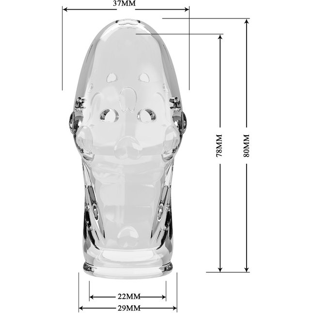 Прозрачная насадка на пенис Booker - 8 см - Pretty Love. Фотография 7.