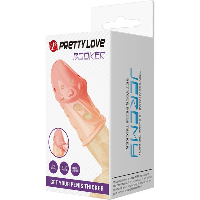 Телесная насадка на пенис Booker - 8 см - Pretty Love. Фотография 2.