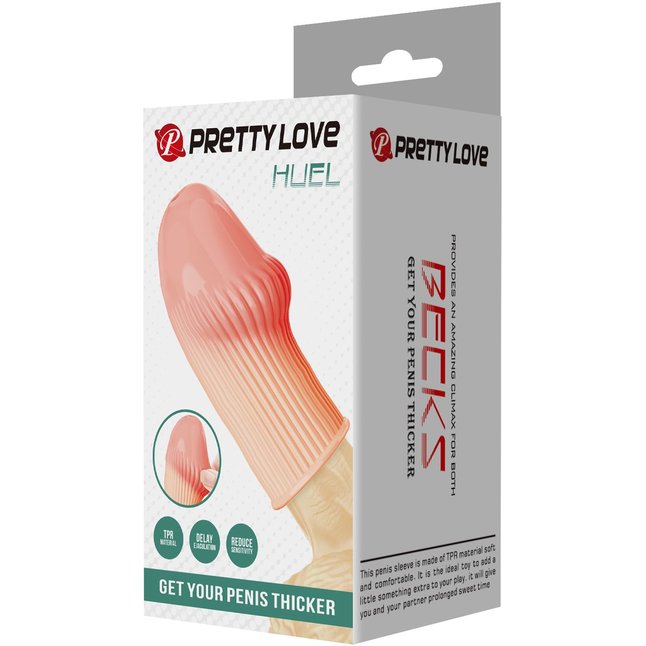 Телесная насадка на пенис Huel - 9 см - Pretty Love. Фотография 2.