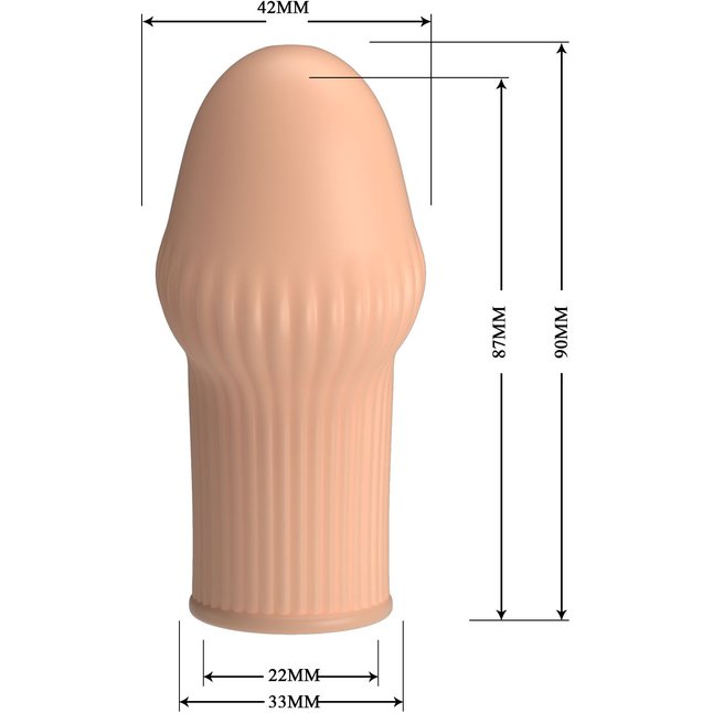 Телесная насадка на пенис Huel - 9 см - Pretty Love. Фотография 7.