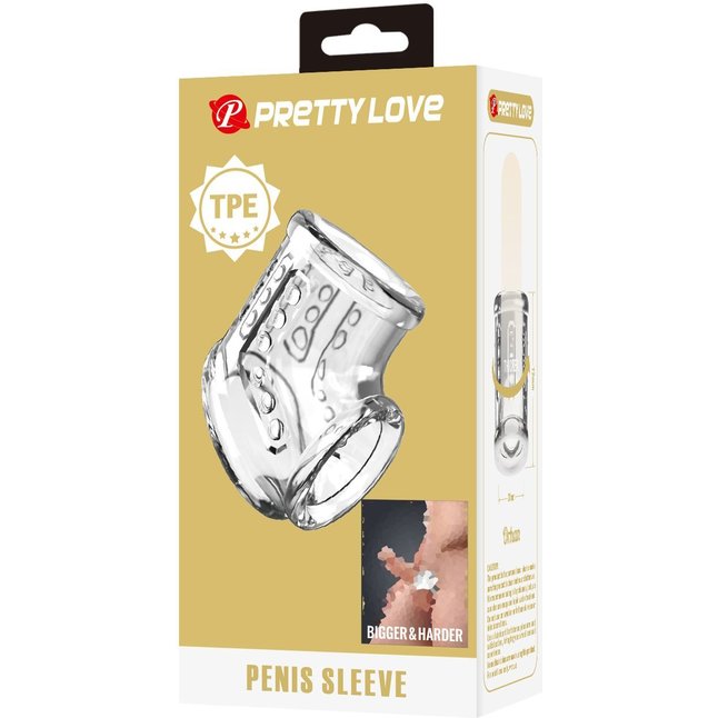 Прозрачная насадка на пенис и мошонку - Pretty Love. Фотография 3.