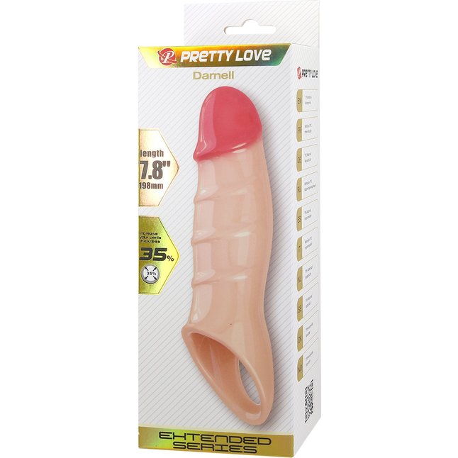 Телесная удлиняющая насадка на пенис Darnel - Pretty Love. Фотография 2.