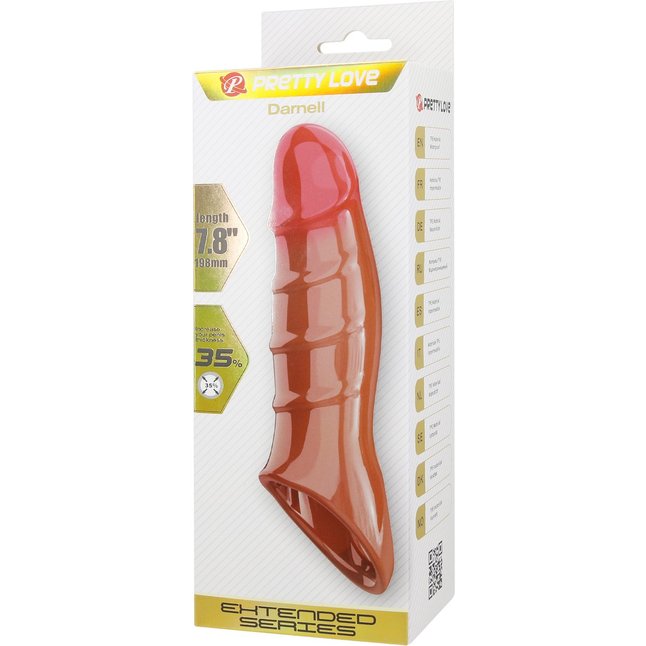 Карамельная удлиняющая насадка на пенис Darnel - Pretty Love. Фотография 2.