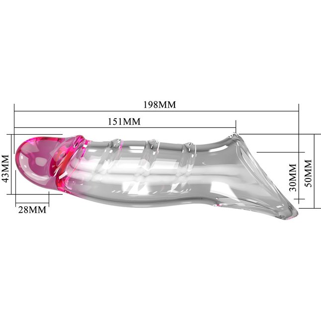 Прозрачная удлиняющая насадка на пенис Darnel. Фотография 10.
