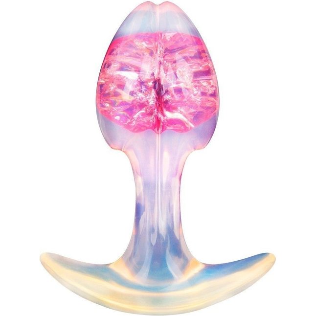 Розоватая анальная пробка - 8,2 см. Фотография 2.