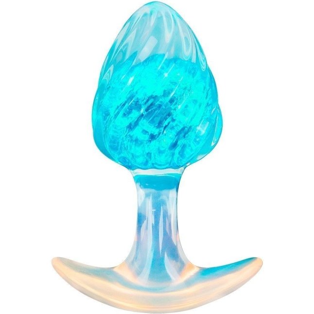 Голубоватая анальная пробка - 9 см. Фотография 2.