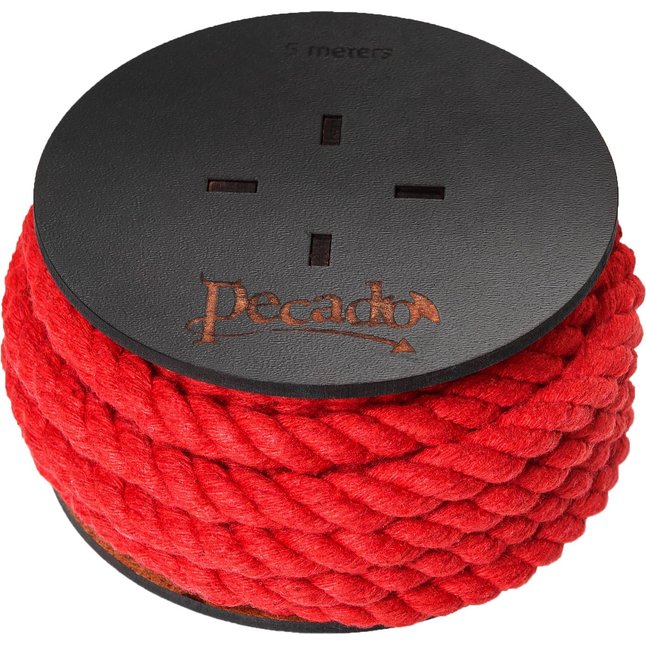 Красная веревка для шибари на катушке - 5 м. Фотография 2.