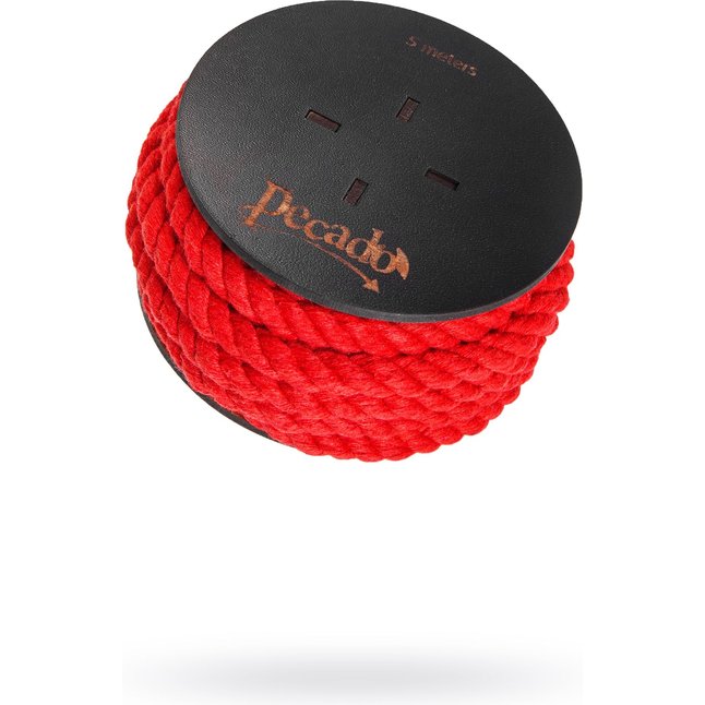 Красная веревка для шибари на катушке - 5 м