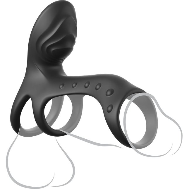 Черная насадка на пенис Ultimate Couples Cage Pro - Fantasy C-Ringz. Фотография 2.