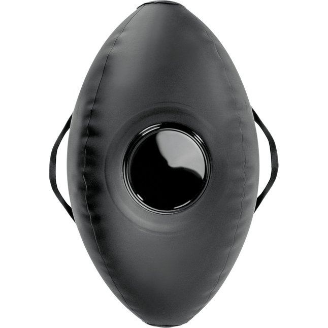 Черный надувной мяч с платформой для фиксации дилдо Body Dock Inflatable Love Ball - Fetish Fantasy Series. Фотография 4.