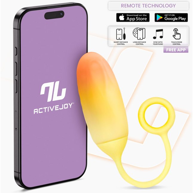 Желтое интерактивное виброяйцо Double Layer Egg. Фотография 2.