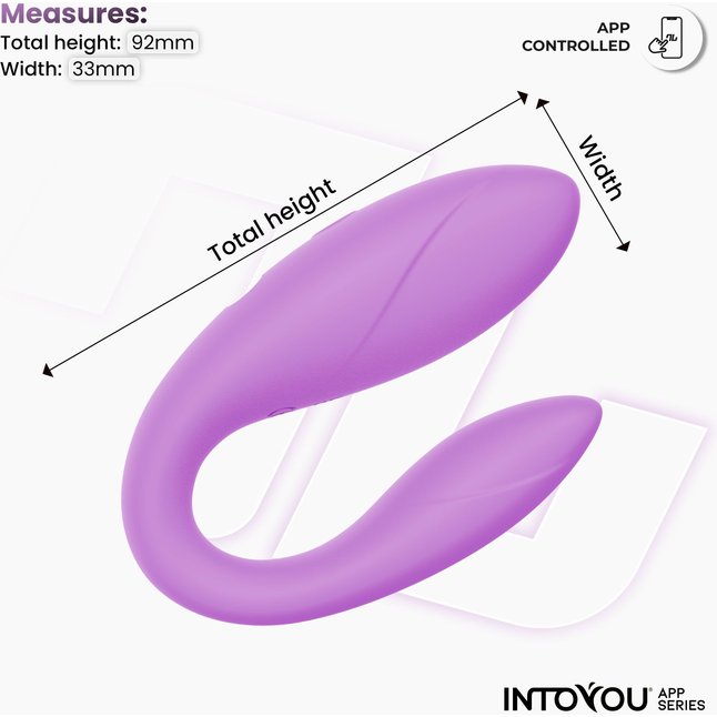 Сиреневый интерактивный вибромассажёр для пар Couple Toy Lavender. Фотография 4.