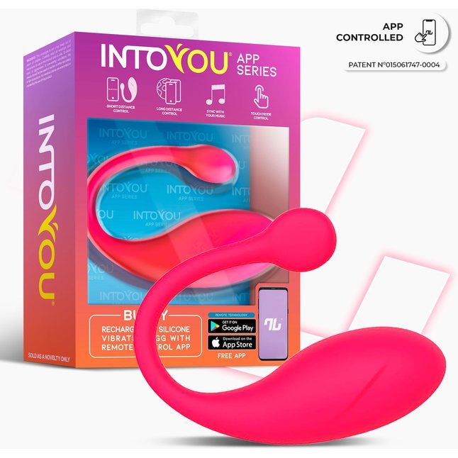 Ярко-розовое интерактивное виброяйцо Bulby