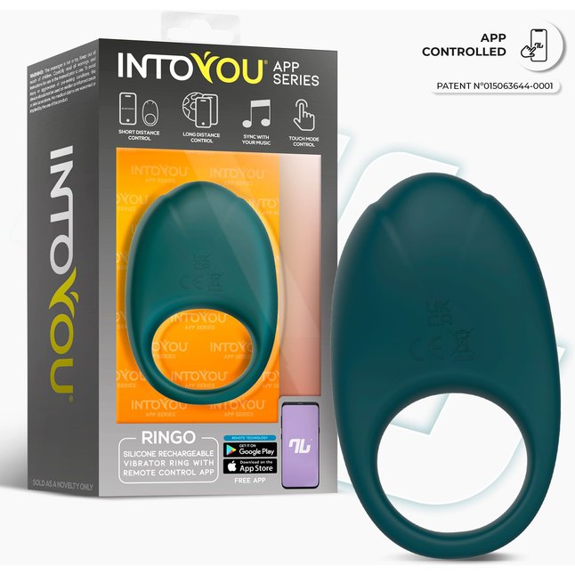 Зеленое интерактивное виброкольцо Ringo