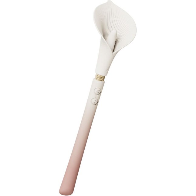 Розовый двусторонний вибромассажёр Calla. Фотография 10.