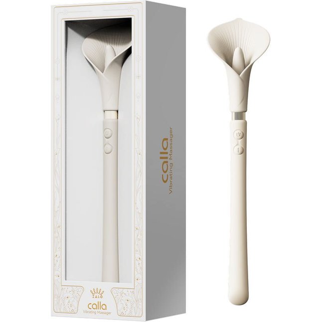 Бежевый двусторонний вибромассажёр Calla. Фотография 2.