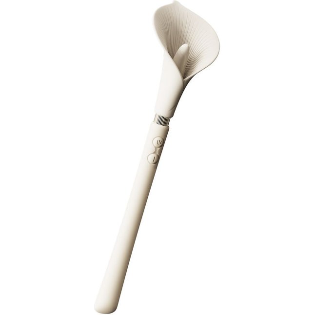 Бежевый двусторонний вибромассажёр Calla. Фотография 10.