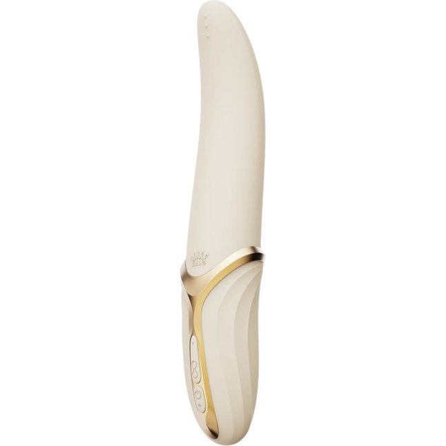 Бежевый вибростимулятор с имитацией оральных ласк и функцией нагрева Eve