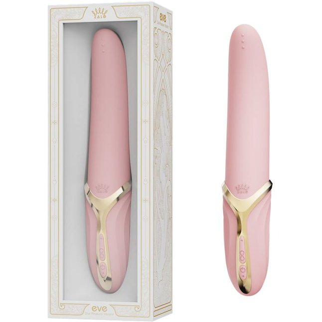 Розовый вибростимулятор с имитацией оральных ласк и функцией нагрева Eve. Фотография 2.