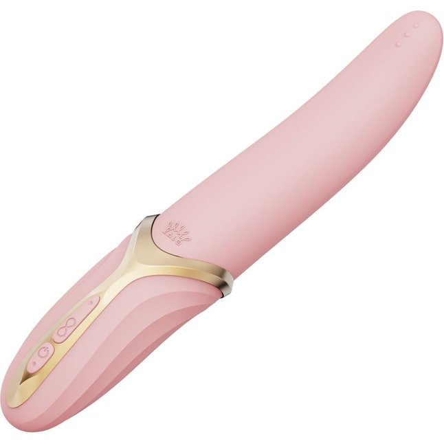 Розовый вибростимулятор с имитацией оральных ласк и функцией нагрева Eve. Фотография 4.