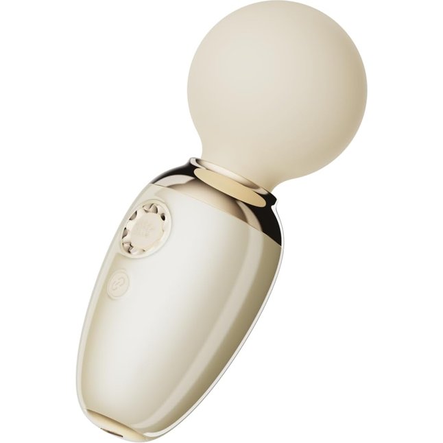 Бежевый мини-вибратор с функцией нагрева Ava. Фотография 4.