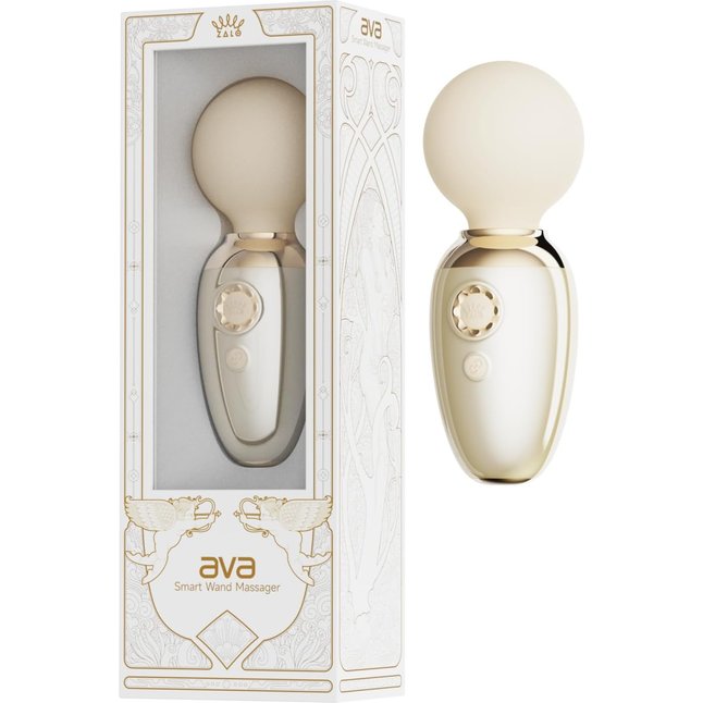 Бежевый мини-вибратор с функцией нагрева Ava. Фотография 5.