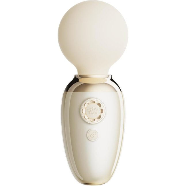 Бежевый мини-вибратор с функцией нагрева Ava