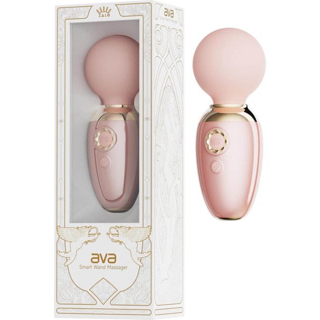 Нежно-розовый мини-вибратор с функцией нагрева Ava. Фотография 2.