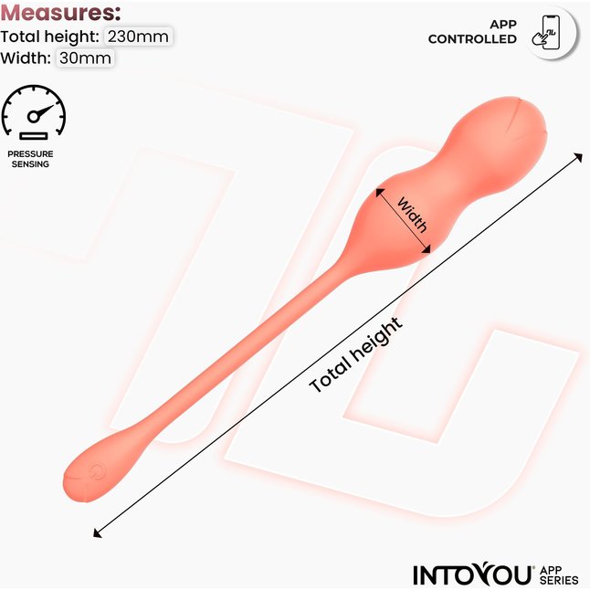 Оранжевые интерактивные вагинальные виброшарики Kyra. Фотография 4.