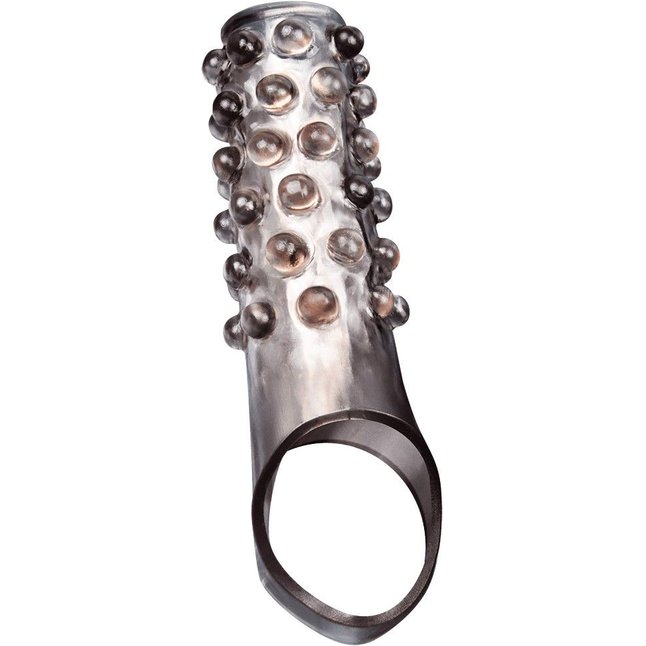 Дымчатая насадка на пенис с выпуклостями - 11 см - SEX EXPERT