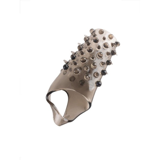 Дымчатая насадка на пенис с шипами и выпуклостями - 12,5 см - SEX EXPERT. Фотография 4.