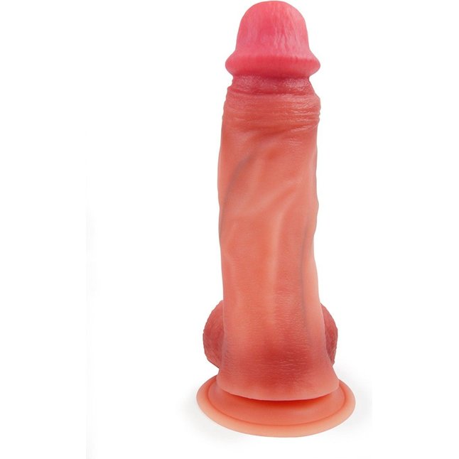 Телесный силиконовый фаллоимитатор на присоске - 19 см - EROWOMAN REALISTIC. Фотография 5.