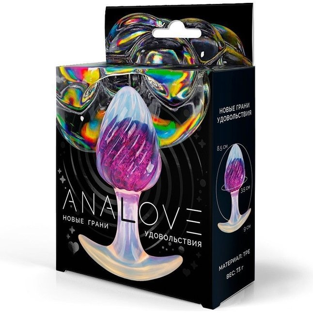 Лиловая анальная пробка - 9 см. Фотография 3.