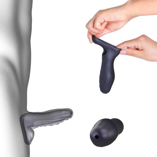 Сливовая силиконовая насадка на пенис с подхватом Manwan Ryzer. Фотография 4.