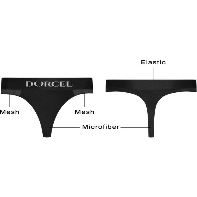 Черные трусики для ношения клиторального стимулятора Panty Lover - size L. Фотография 3.