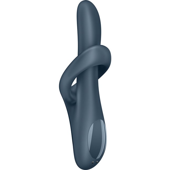 Серый вибратор-ротатор с функцией нагрева Heat Flex 4 - 23 см. Фотография 4.