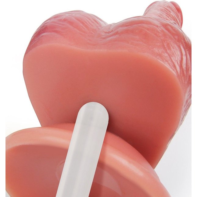 Телесный вибратор-реалистик с имитацией семяизвержения - 26 см - EROWOMAN ВИБРО. Фотография 10.