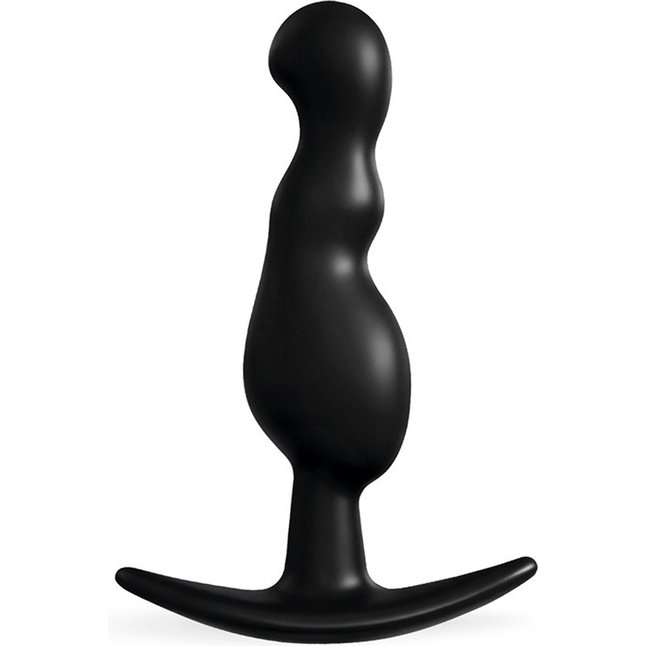 Черная фигурная анальная втулка - 8,5 см - SEX EXPERT. Фотография 4.