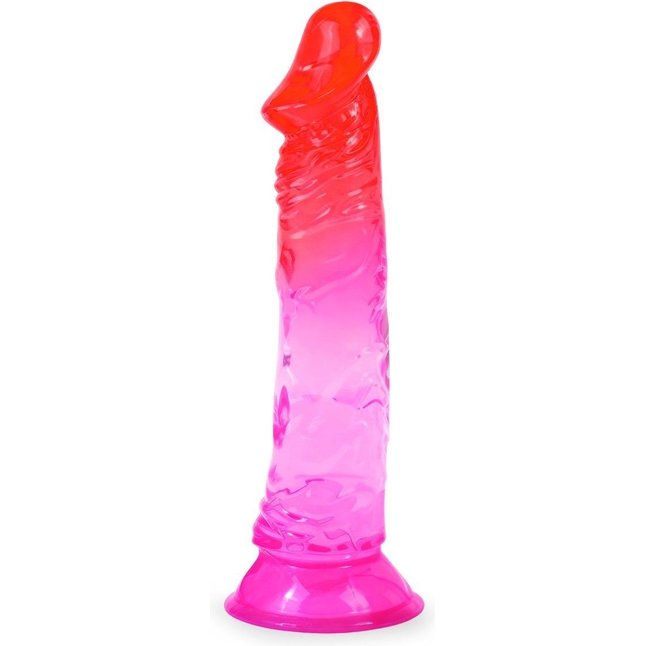 Яркий розово-красный фаллоимитатор с присоской - EROWOMAN NEW COLLECTION
