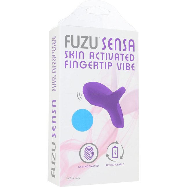 Голубой сенсорный вибромассажёр на палец Fuzu Sensa. Фотография 4.