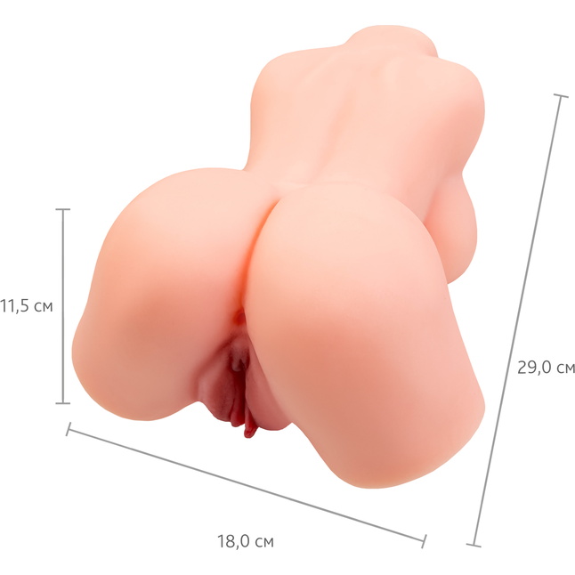 Реалистичный мастурбатор в форме женского тела с 2 любовными входами. Фотография 2.