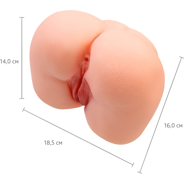 Реалистичный мастурбатор-попка с 2 любовными входами. Фотография 2.