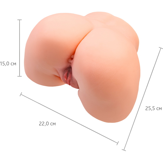 Телесный мастурбатор в форме попки с 2 любовными входами. Фотография 2.
