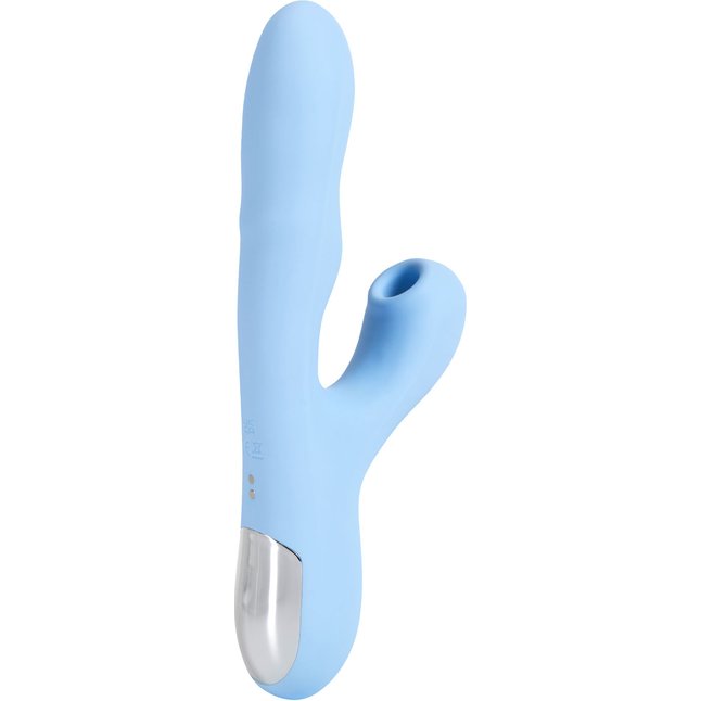 Голубой вибратор с ротацией и вакуумной стимуляцией BeYourLover Rosubi