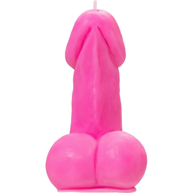 Розовая свеча в форме пениса - 47 гр. Фотография 3.