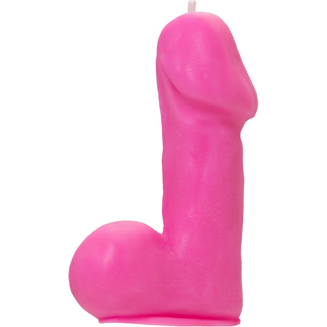 Розовая свеча в форме пениса - 47 гр. Фотография 4.