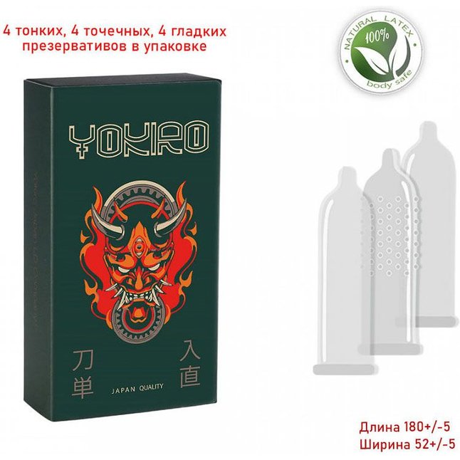 Презервативы YOKIRO Mix - 12 шт - Sitabella condoms. Фотография 2.