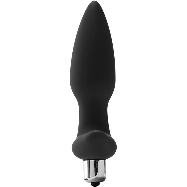 Черная анальная вибропробка FantASStic Vibrating Plug - 14 см - Fantasstic. Фотография 2.