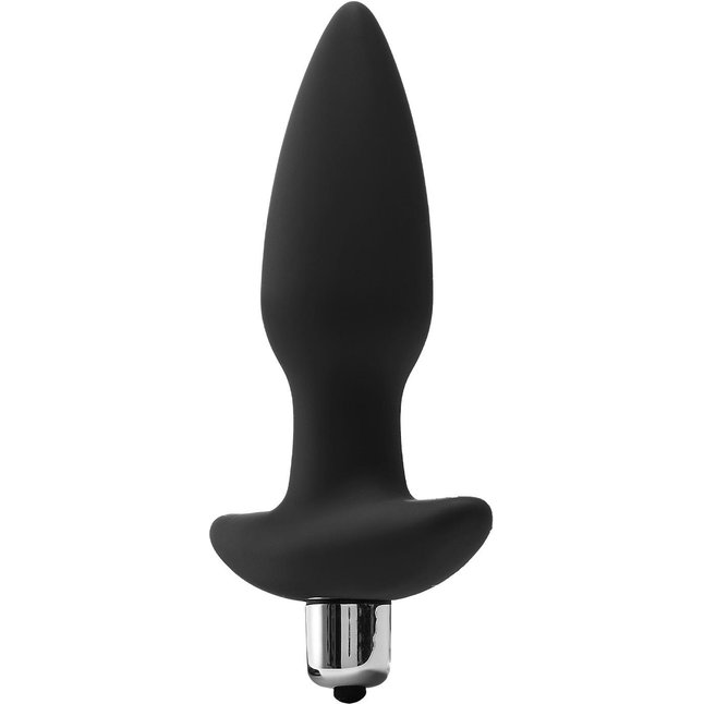 Черная анальная вибропробка FantASStic Vibrating Plug - 14 см - Fantasstic. Фотография 4.