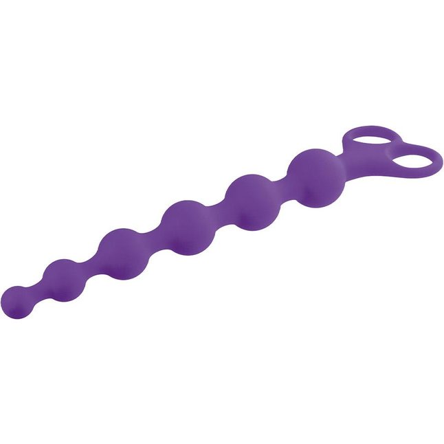 Фиолетовая анальная цепочка 8 Inch Ribbed Silicone Anal Beads - 26 см. Фотография 3.